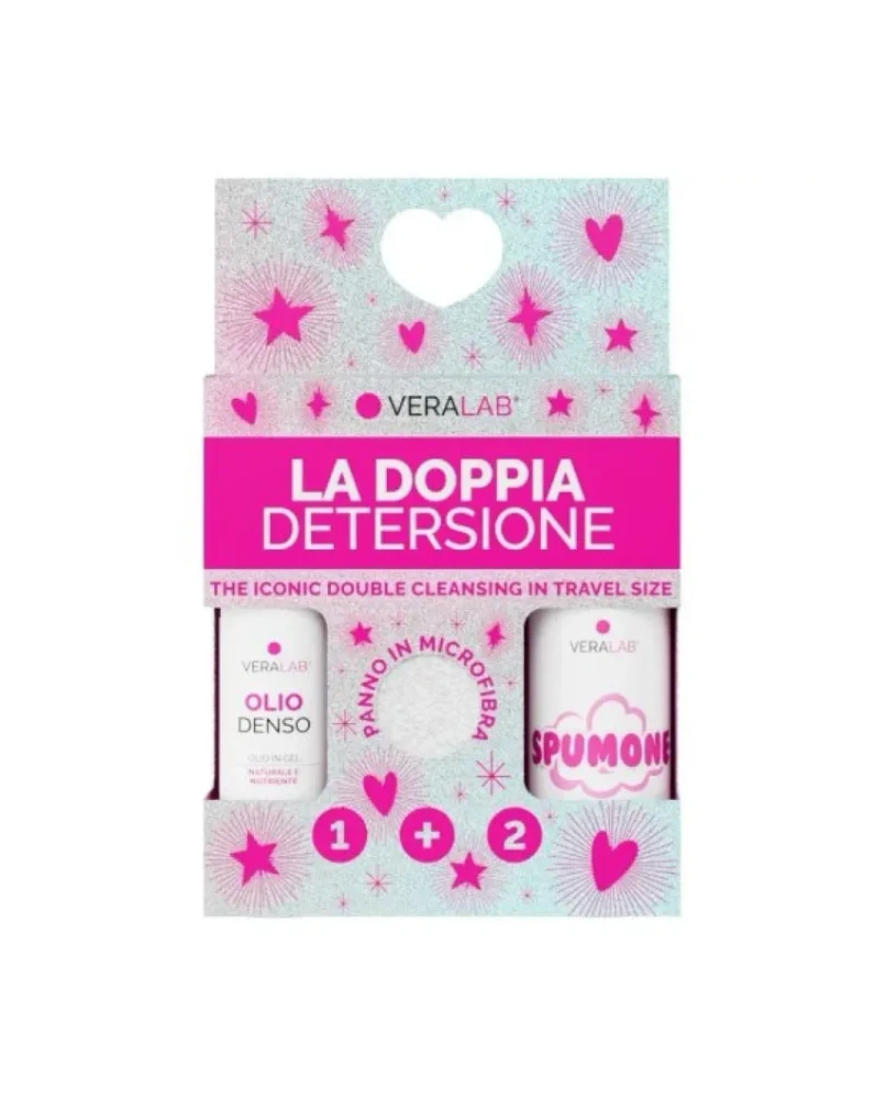 1 - Kit Doppia Detersione Travel Size Olio Denso e Spumone