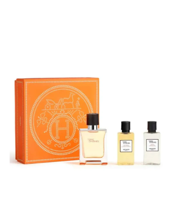 1 - Cofanetto Terre d'Hermès (EDT 50ml + Doccia Corpo Capelli + Lozione Dopobarba)