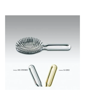 1 - Spazzola Pneumatica Ovale Piccola Con Picchi Cilindrici In Plastica Colore Oro